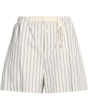 ViCOLO Ivory Shorts & Bermuda Shorts Cotton, Linen, Polyester - White