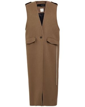 Isabel Benenato Khaki Coat Virgin Wool, Polyamide - Natural