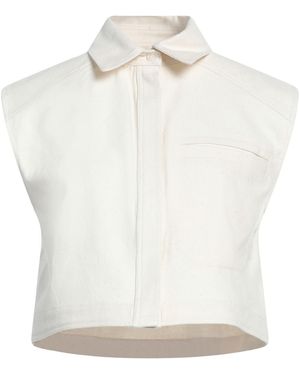 Loulou de Saison Cream Shirt Cotton, Viscose, Linen, Silk - White