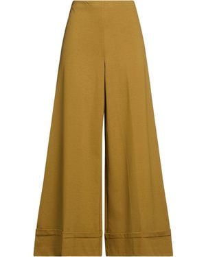 MEIMEIJ Khaki Pants Viscose, Polyamide, Elastane - Yellow