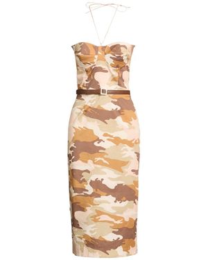 Jijil Camel Midi Dress Cotton, Elastane - Metallic