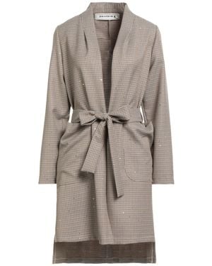 Shirtaporter Camel Overcoat & Trench Coat Polyester, Viscose, Elastane - Grey