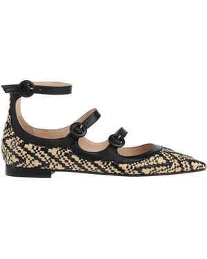PROSPERINE® Ivory Ballet Flats Leather, Synthetic Raffia - Multicolour