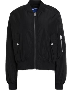 KARL LAGERFELD Logo-Appliqué Bomber Jacket - Black