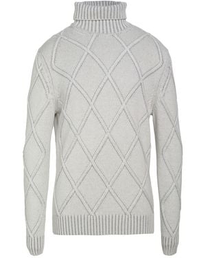 Barba Napoli Turtleneck Virgin Wool, Viscose, Cashmere - Grey