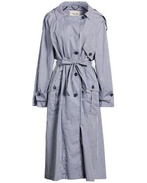 Paltò Azzurra Micro Vichy Overcoat & Trench Coat Cotton - Blue