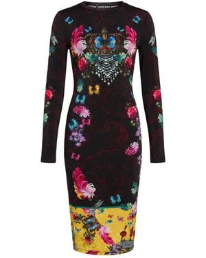 Versace Jeans Couture Midi Dress Viscose, Elastane - Blue