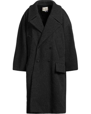 Quira Charcoal Coat Virgin Wool - Black