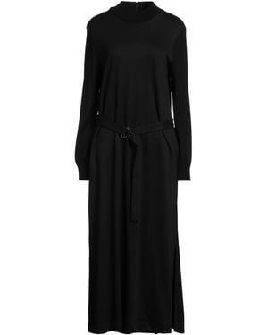 Peserico Easy Midi Dress Viscose, Virgin Wool, Polyamide - Black