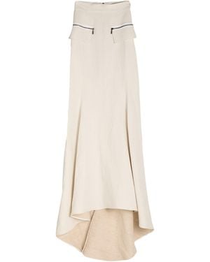 Maticevski Maxi Skirt Linen, Cotton, Viscose - White