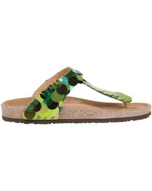 Maliparmi Thong Sandal Textile Fibers, Leather - Green