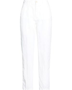 120% Lino Pants Linen - White