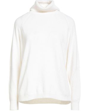 CROCHÈ Ivory Turtleneck Merino Wool, Viscose, Cashmere, Polyamide - White