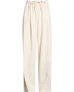 Gaelle Paris Ivory Pants Polyester, Viscose, Elastane - White