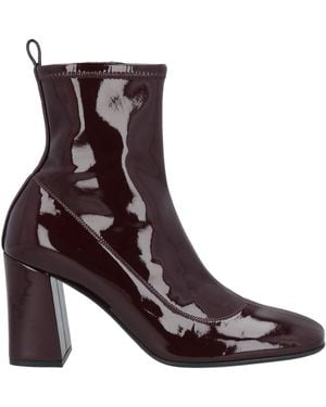 Sergio Rossi Plum Ankle Boots Textile Fibres - Brown
