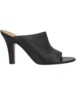 The Row Sandals Leather - Black