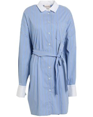Semicouture Mini Dress Cotton, Polyamide, Elastane - Blue