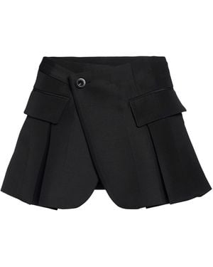 Sacai Mini Skirt Wool, Silk - Black