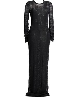 Ann Demeulemeester Maxi-Kleid - Schwarz