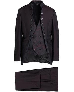 Luigi Bianchi Burgundy Suit Polyester, Virgin Wool, Elastane - Blue