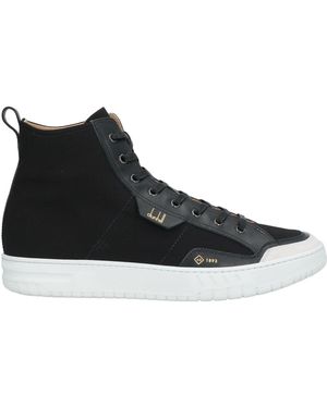 dunhill Leather Canvas High-Top Trainers - Black