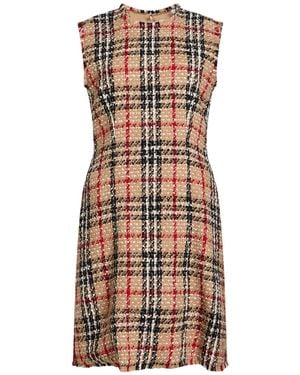 Burberry Sand Midi Dress Polyester, Wool, Acrylic, Polyamide - Natural