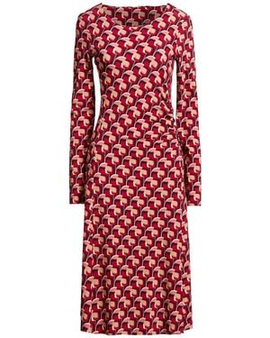 Maliparmi Brick Midi Dress Viscose, Elastane - Red