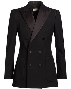 Dries Van Noten Blazer Wool, Silk, Polyester - Black