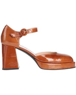 Evaluna Camel Court Shoes Leather - Brown