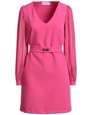 Gaelle Paris Fuchsia Mini Dress Polyester, Elastane - Pink