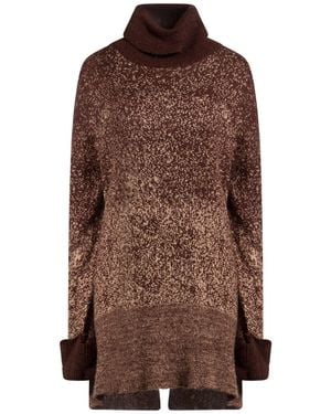 Manila Grace Rollkragenpullover - Braun
