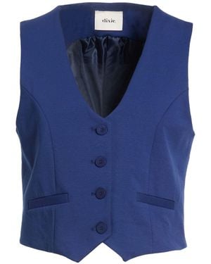 Dixie Tailored Vest Polyester, Viscose, Elastane - Blue