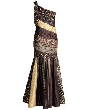 Moschino Maxi Dress Polyester, Silk, Polyamide - Brown