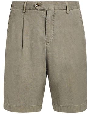 PT Torino Khaki Shorts & Bermuda Shorts Linen, Cotton, Elastane - Gray