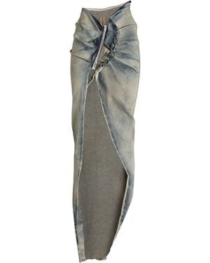 Rick Owens Denim Skirt Cotton, Elastomultiester, Rubber - Gray