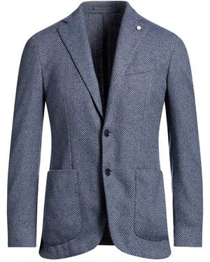 Luigi Bianchi Blazer Wool, Polyester, Cotton - Blue
