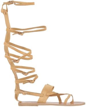 Ancient Greek Sandals Thong Sandal Leather - Metallic