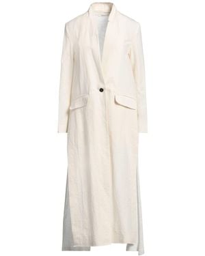 Isabel Benenato Overcoat & Trench Coat - White