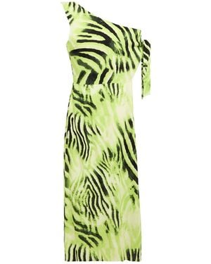Gaelle Paris Lime Midi Dress Viscose - Green
