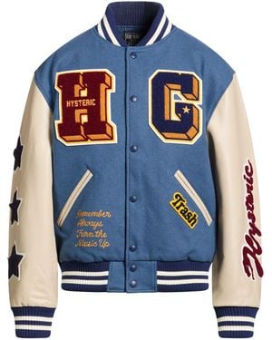 Hysteric Glamour Slate Jacket Wool, Nylon, Cow Leather, Acrylic - Blue