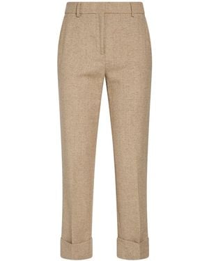 Incotex By Slowear Sand Trousers Virgin Wool, Polyamide, Silk, Elastane - Natural