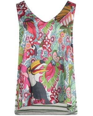 Shirtaporter Top Silk, Elastane, Cotton - Red
