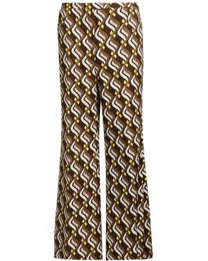Maliparmi Khaki Trousers Polyester, Elastane - Natural