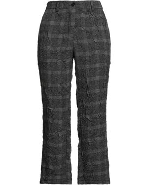 White Sand Charcoal Trousers Polyester, Viscose, Elastane - Grey