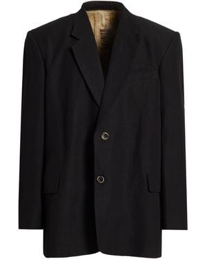 Uma Wang Blazer Viscose, Linen - Black