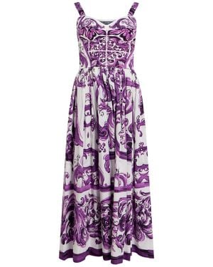 Dolce & Gabbana Maxi Dress Cotton - Purple