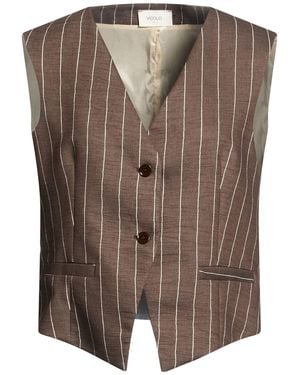 ViCOLO Tailored Vest Polyester, Linen, Cotton - Brown