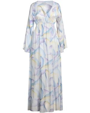SKILLS & GENES Lilac Maxi Dress Polyester, Viscose - Blue