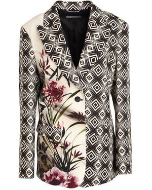 Alberta Ferretti Cream Blazer Polyester, Elastane - White