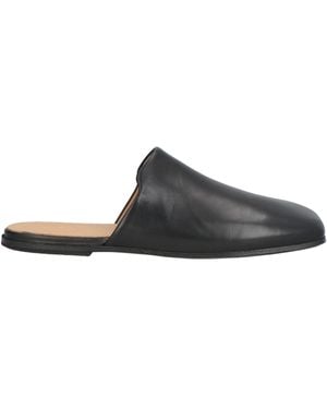 Marsèll Calfskin Square-Toe Mules - Black